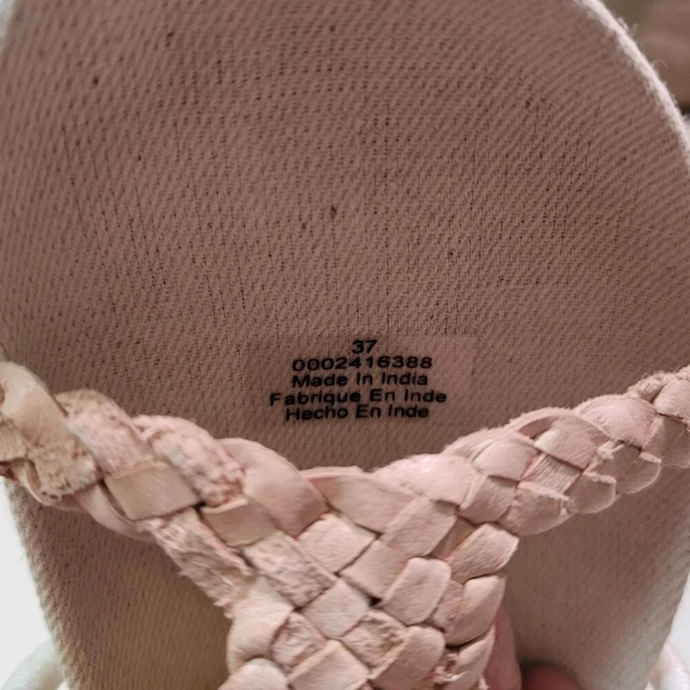 Free People Womens Sz 6.5 Denali Woven Footbed Sandals Neutral Earthy Shoes Boho - Picture 12 of 13